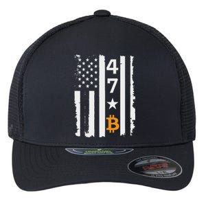 Usa 47th Flag Bitcoin Design – Trump Crypto Flexfit Unipanel Trucker Cap