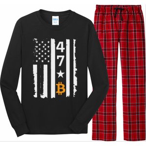 Usa 47th Flag Bitcoin Design – Trump Crypto Long Sleeve Pajama Set