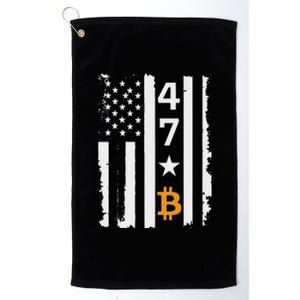 Usa 47th Flag Bitcoin Design – Trump Crypto Platinum Collection Golf Towel