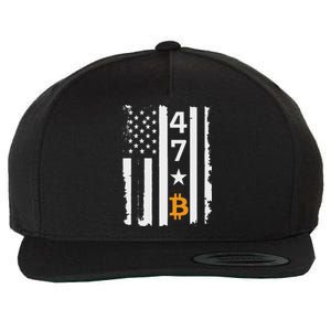 Usa 47th Flag Bitcoin Design – Trump Crypto Wool Snapback Cap