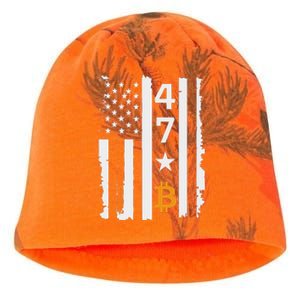 Usa 47th Flag Bitcoin Design – Trump Crypto Kati - Camo Knit Beanie