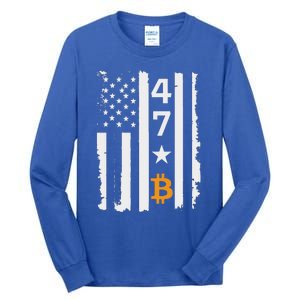 Usa 47th Flag Bitcoin Design – Trump Crypto Tall Long Sleeve T-Shirt