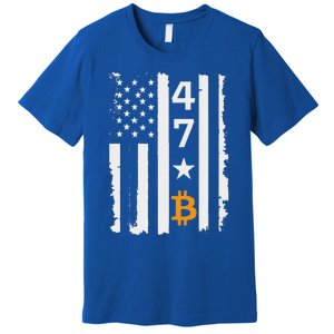 Usa 47th Flag Bitcoin Design – Trump Crypto Premium T-Shirt