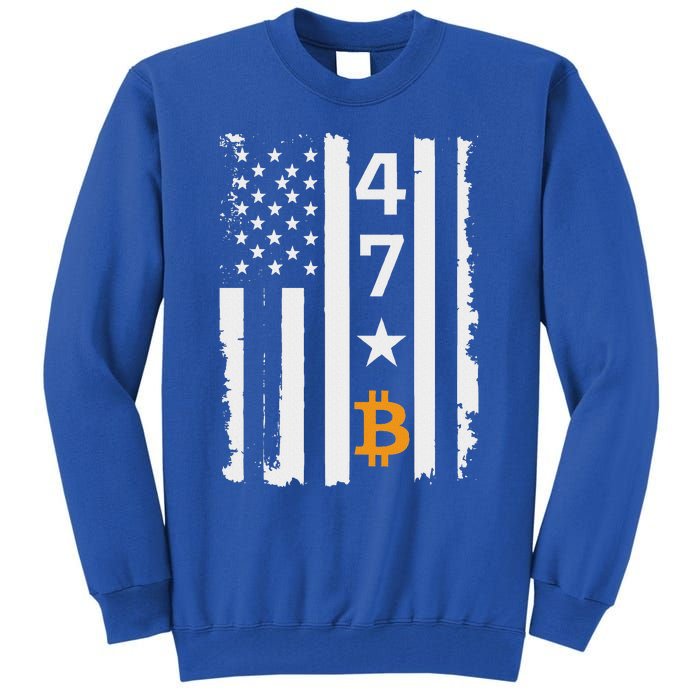 Usa 47th Flag Bitcoin Design – Trump Crypto Tall Sweatshirt