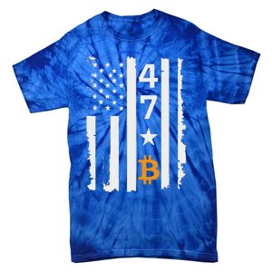 Usa 47th Flag Bitcoin Design – Trump Crypto Tie-Dye T-Shirt