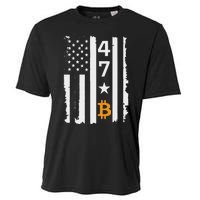 Usa 47th Flag Bitcoin Design – Trump Crypto Supporter Cooling Performance Crew T-Shirt