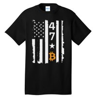 Usa 47th Flag Bitcoin Design – Trump Crypto Supporter Tall T-Shirt