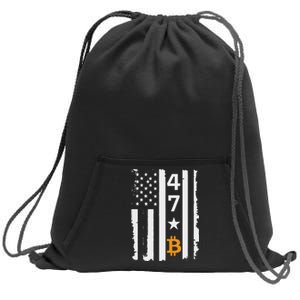 Usa 47th Flag Bitcoin Design – Trump Crypto Supporter Sweatshirt Cinch Pack Bag