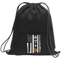 Usa 47th Flag Bitcoin Design – Trump Crypto Supporter Sweatshirt Cinch Pack Bag