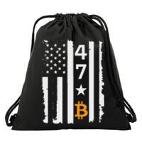 Usa 47th Flag Bitcoin Design – Trump Crypto Supporter Drawstring Bag