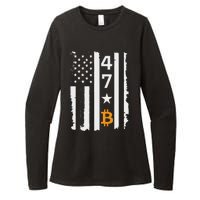 Usa 47th Flag Bitcoin Design – Trump Crypto Supporter Womens CVC Long Sleeve Shirt