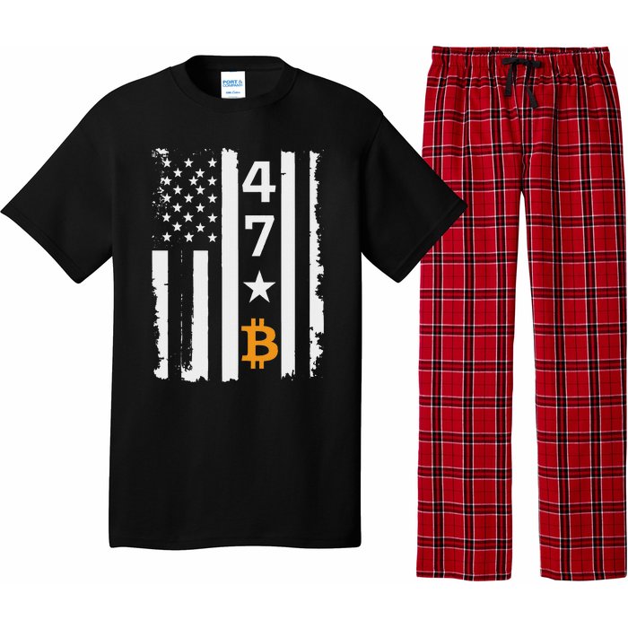 Usa 47th Flag Bitcoin Design – Trump Crypto Supporter Pajama Set