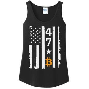 Usa 47th Flag Bitcoin Design – Trump Crypto Supporter Ladies Essential Tank