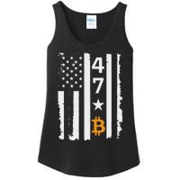 Usa 47th Flag Bitcoin Design – Trump Crypto Supporter Ladies Essential Tank