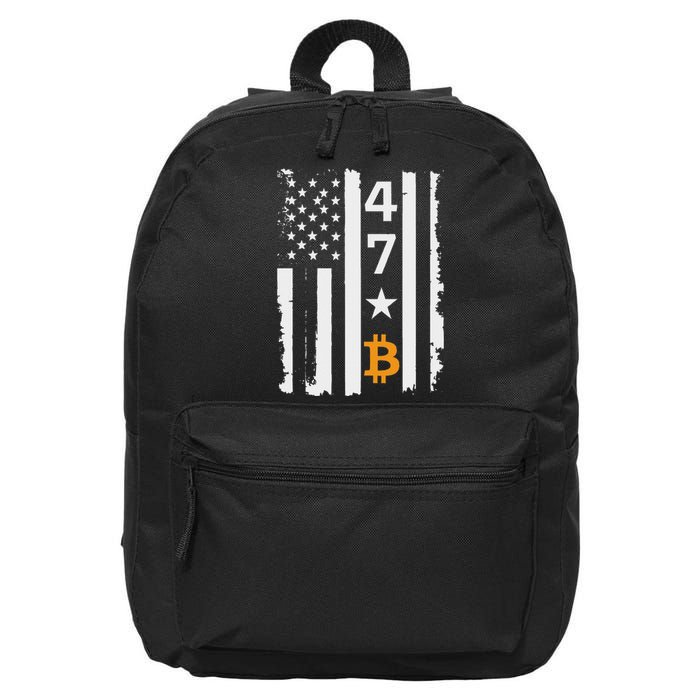 Usa 47th Flag Bitcoin Design – Trump Crypto Supporter 16 in Basic Backpack