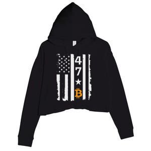 Usa 47th Flag Bitcoin Design – Trump Crypto Supporter Crop Fleece Hoodie