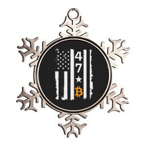 Usa 47th Flag Bitcoin Design – Trump Crypto Supporter Metallic Star Ornament