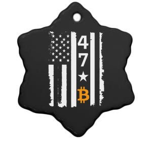 Usa 47th Flag Bitcoin Design – Trump Crypto Supporter Ceramic Star Ornament