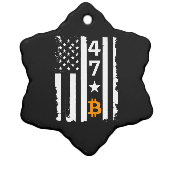 Usa 47th Flag Bitcoin Design – Trump Crypto Supporter Ceramic Star Ornament