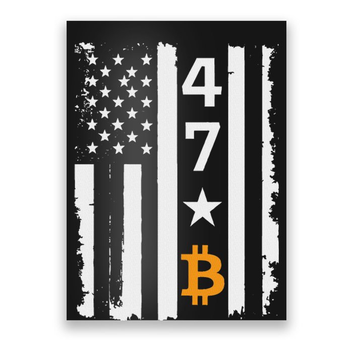 Usa 47th Flag Bitcoin Design – Trump Crypto Supporter Poster