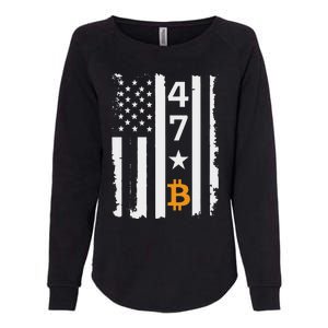 Usa 47th Flag Bitcoin Design – Trump Crypto Supporter Womens California Wash Sweatshirt