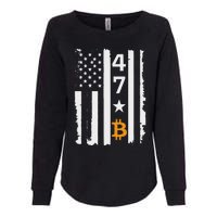 Usa 47th Flag Bitcoin Design – Trump Crypto Supporter Womens California Wash Sweatshirt