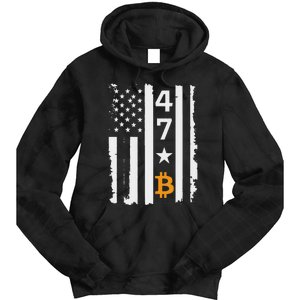 Usa 47th Flag Bitcoin Design – Trump Crypto Supporter Tie Dye Hoodie