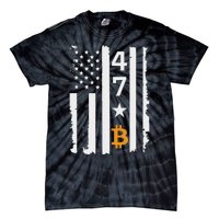 Usa 47th Flag Bitcoin Design – Trump Crypto Supporter Tie-Dye T-Shirt