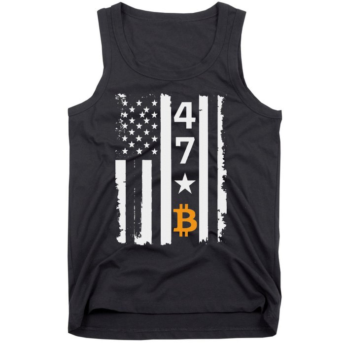 Usa 47th Flag Bitcoin Design – Trump Crypto Supporter Tank Top