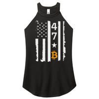 Usa 47th Flag Bitcoin Design – Trump Crypto Supporter Women's Perfect Tri Rocker Tank