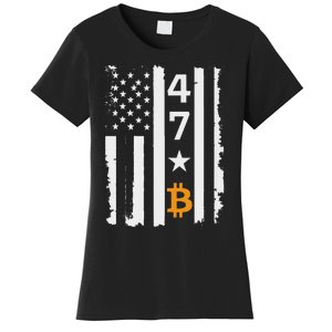 Usa 47th Flag Bitcoin Design – Trump Crypto Supporter Women's T-Shirt