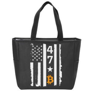 Usa 47th Flag Bitcoin Design – Trump Crypto Supporter Zip Tote Bag