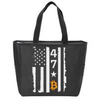 Usa 47th Flag Bitcoin Design – Trump Crypto Supporter Zip Tote Bag