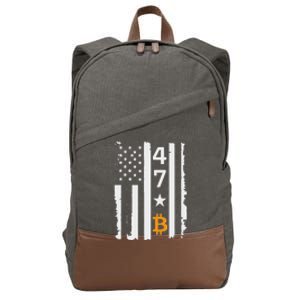 Usa 47th Flag Bitcoin Design – Trump Crypto Supporter Cotton Canvas Backpack