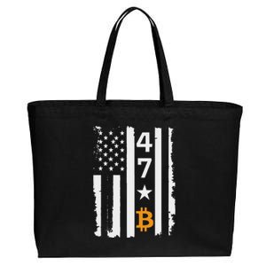 Usa 47th Flag Bitcoin Design – Trump Crypto Supporter Cotton Canvas Jumbo Tote