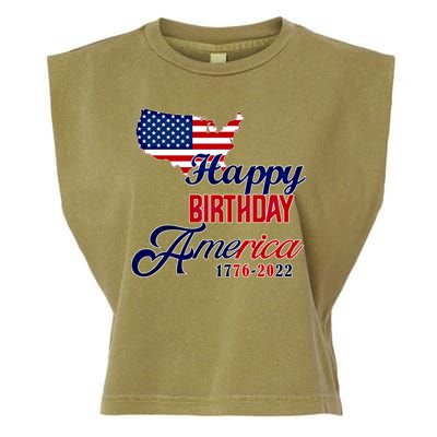 Usa 4th July Gift Happy Birthday America Gift Commemorative Cute Gift Garment-Dyed Women's Muscle Tee