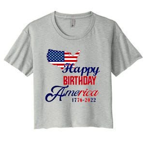 Usa 4th July Gift Happy Birthday America Gift Commemorative Cute Gift Women's Crop Top Tee