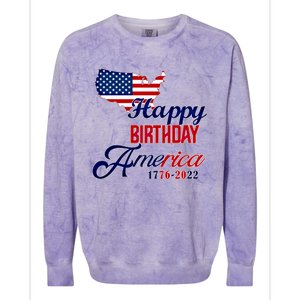 Usa 4th July Gift Happy Birthday America Gift Commemorative Gift Colorblast Crewneck Sweatshirt