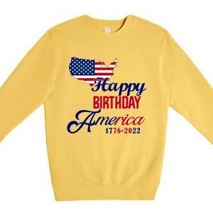 Usa 4th July Gift Happy Birthday America Gift Commemorative Gift Premium Crewneck Sweatshirt