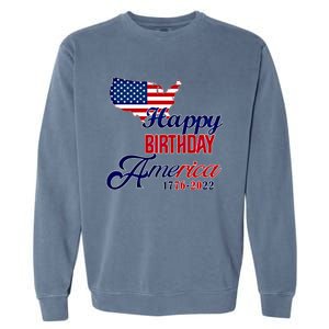 Usa 4th July Gift Happy Birthday America Gift Commemorative Gift Garment-Dyed Sweatshirt