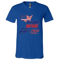 Usa 4th July Gift Happy Birthday America Gift Commemorative Gift V-Neck T-Shirt