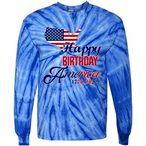 Usa 4th July Gift Happy Birthday America Gift Commemorative Gift Tie-Dye Long Sleeve Shirt