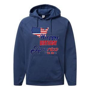 Usa 4th July Gift Happy Birthday America Gift Commemorative Gift Performance Fleece Hoodie