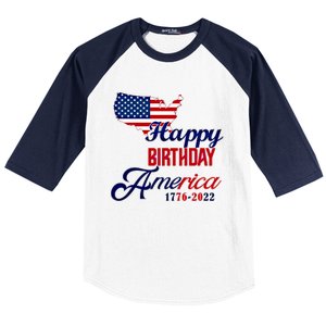 Usa 4th July Gift Happy Birthday America Gift Commemorative Gift Baseball Sleeve Shirt