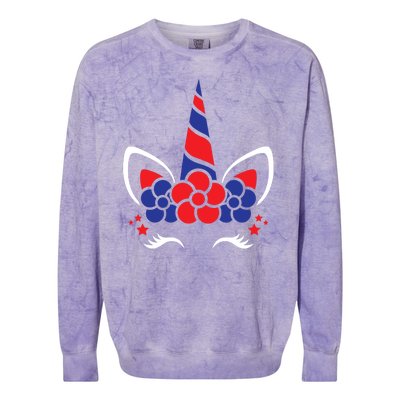 Unicorn 4th Of July Colorblast Crewneck Sweatshirt