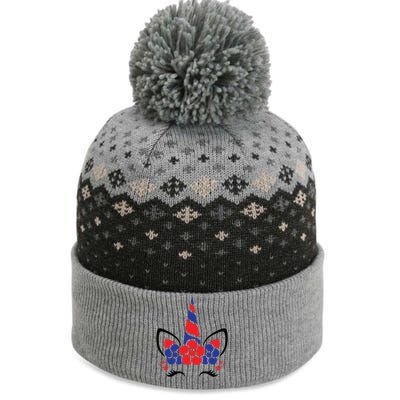 Unicorn 4th Of July The Baniff Cuffed Pom Beanie