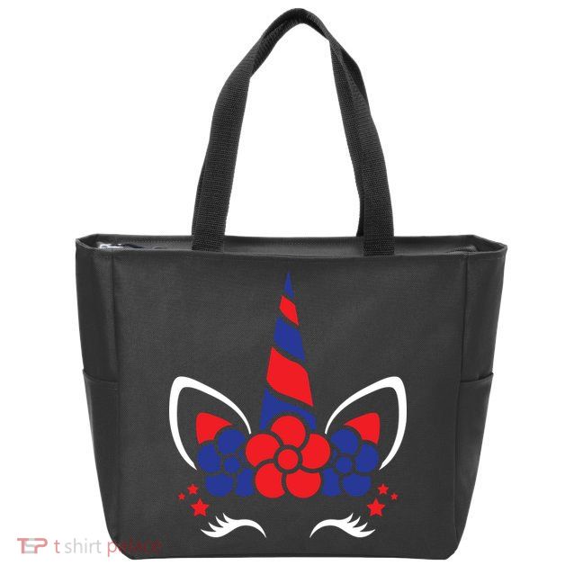 Unicorn 4th Of July Zip Tote Bag