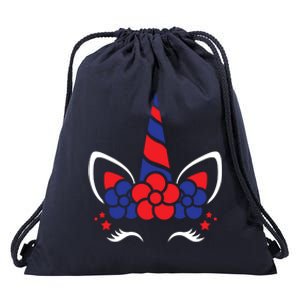 Unicorn 4th Of July Drawstring Bag