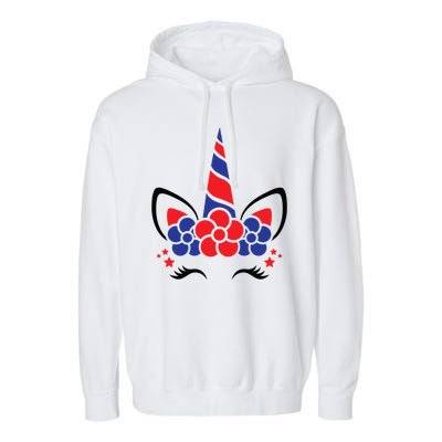 Unicorn 4th Of July Garment-Dyed Fleece Hoodie