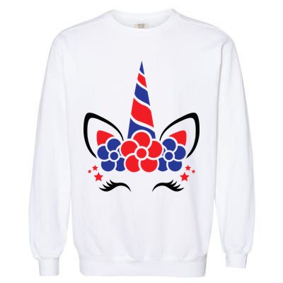 Unicorn 4th Of July Garment-Dyed Sweatshirt